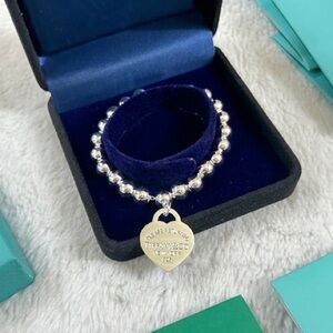 ✨Tiffany & Co. Heart Tag Bead Sterling Silver Bracelet